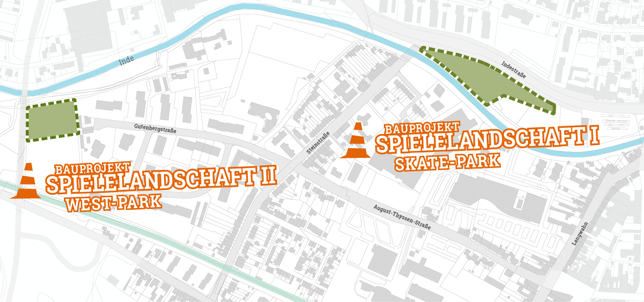 Eschweiler West, Lageplan Bauprojekt "Spielelandschaft"